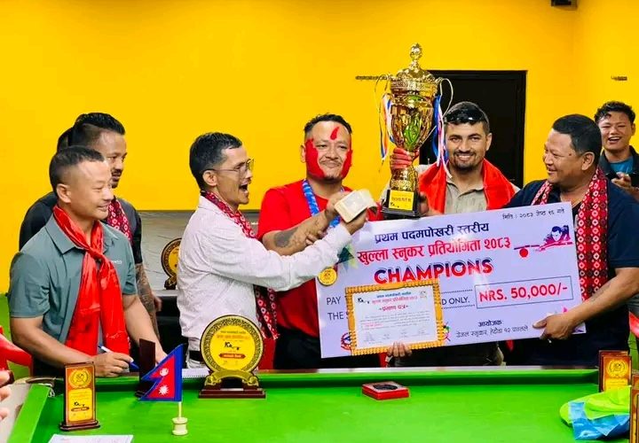 हेटौंडा–१२ र १३ मा प्रथम वडा स्तरीय स्नुकर प्रतियोगिता सम्पन्न, विनय लामाले जिते उपाधि
