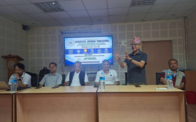 नेपाली प्राज्ञिक जर्नललाई अन्तर्राष्ट्रिय स्तरमा पुर्‍याउन हेटौँडामा राष्ट्रिय कार्यशाला