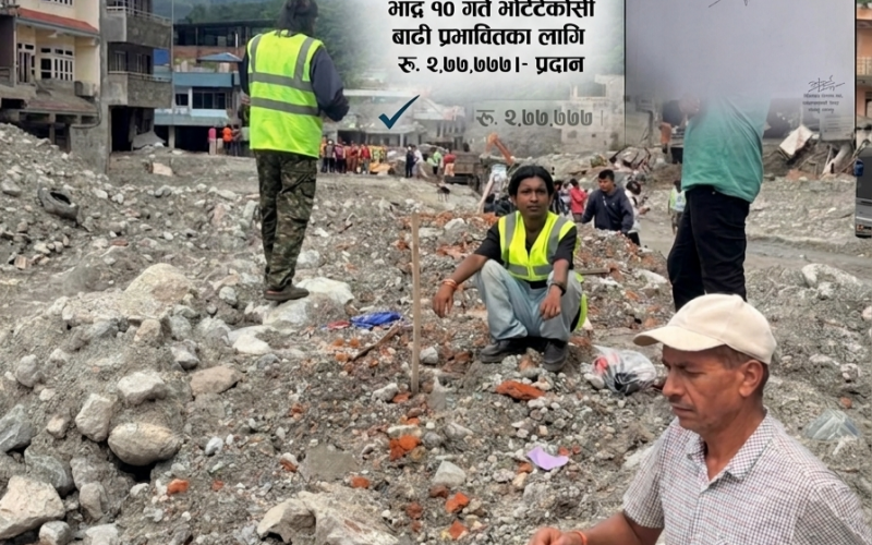 भोटेकोशी बाढीपीडितको सहयोगमा मकवानपुरका वन पैदावार व्यवसायी: प्रधानमन्त्री राहत कोषका लागि २ लाख ७७ हजार बढी सङ्कलन
